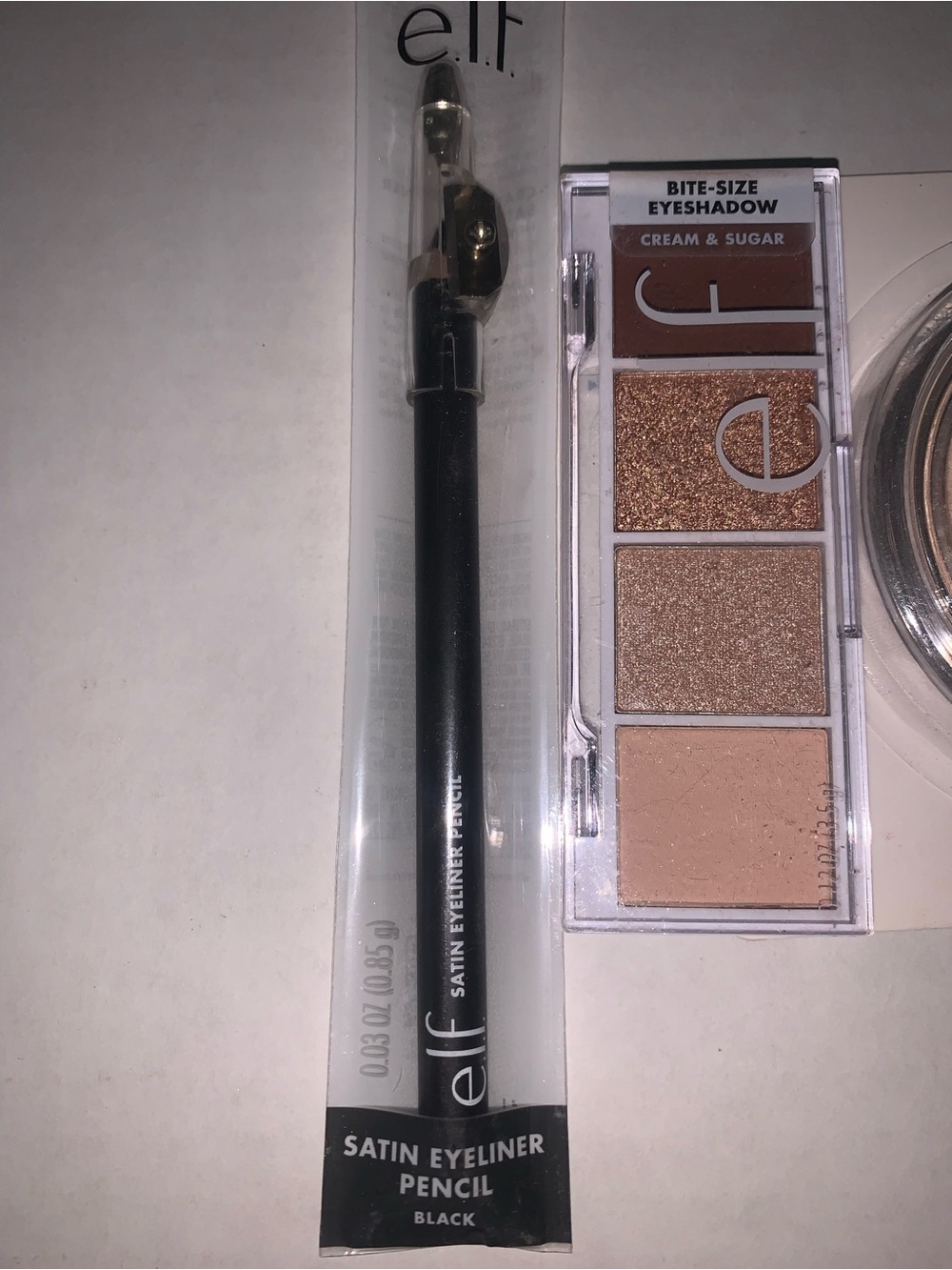 ELF Neutral Eyeshadow quad & Black Satin Eyeliner with Beige Finishing Powder - Picture 3 of 5